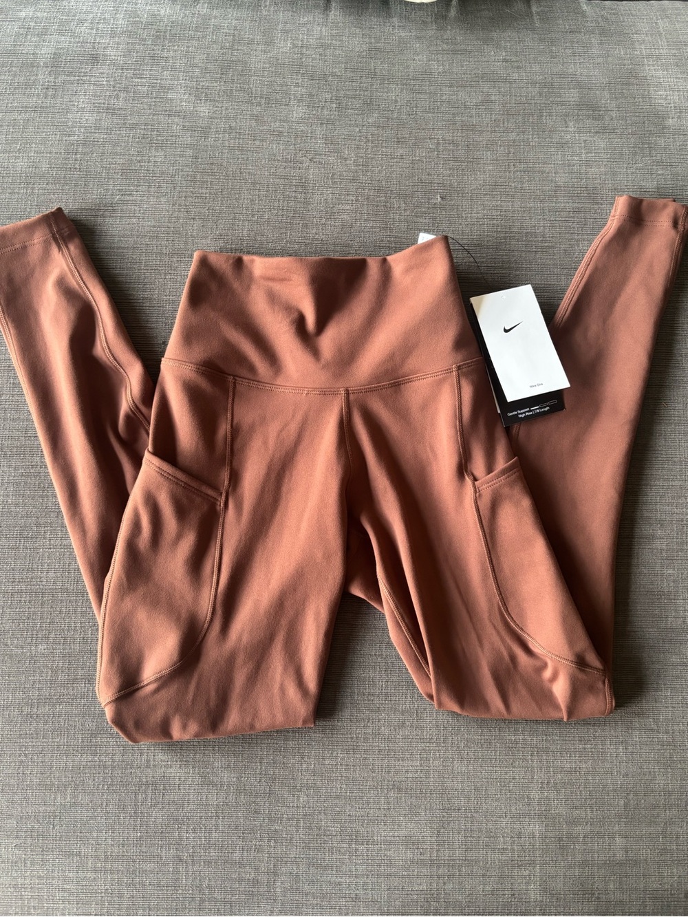 Nike One Women's High-Waisted 7/8 Pocket Leggings - Fauna Brown (Size XS) NWT